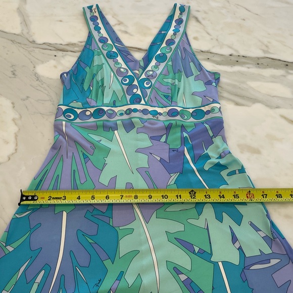 EMILIO PUCCI MULTI LEAF PRINT DRESS SIZE IT 44 / US 10 - Picture 10 of 15